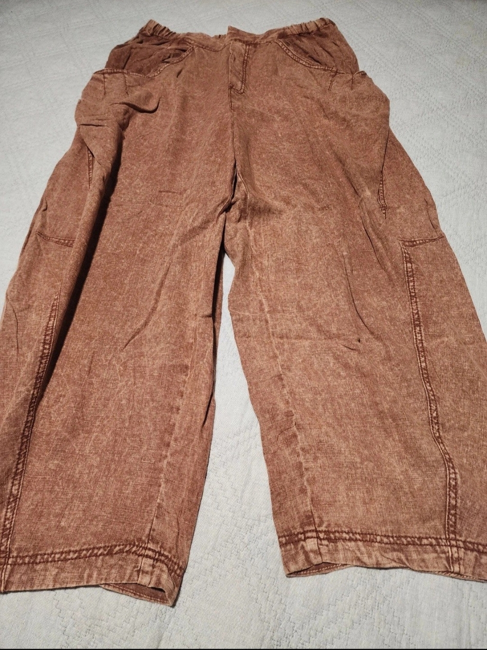 Free People Womens Wide-Leg Pants in Brown